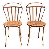 2 chaises montgolfière de jardin vintage