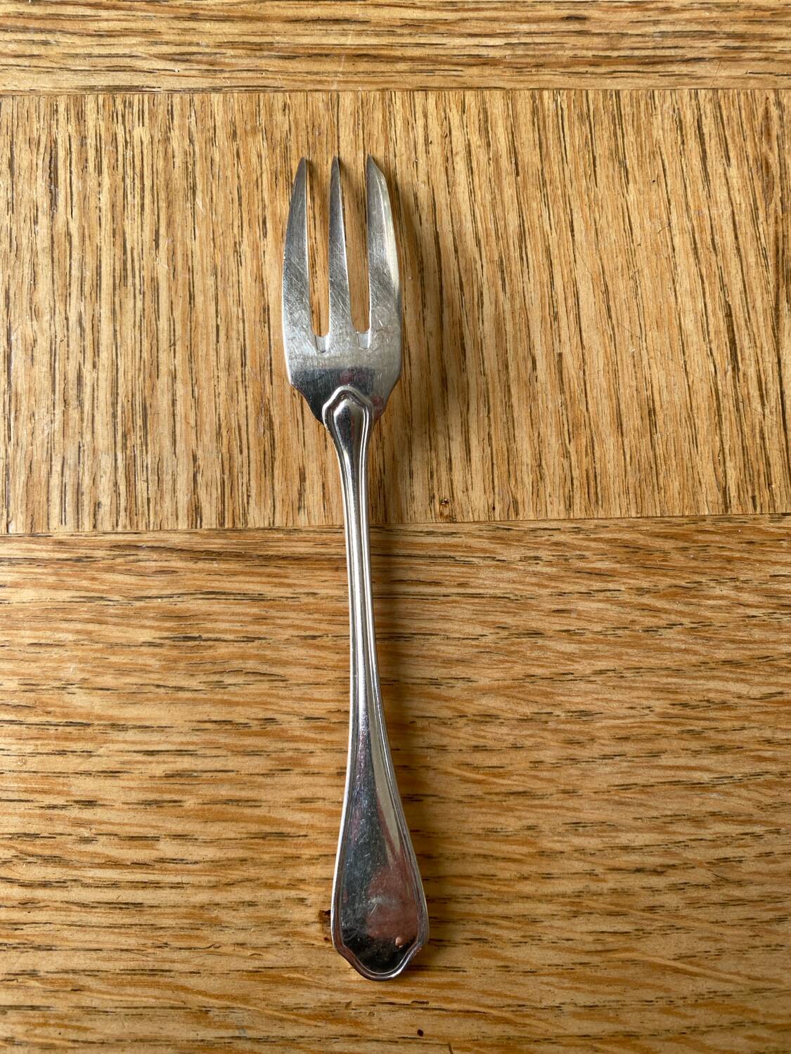 6 silver metal cake forks Ravinet d'enfert