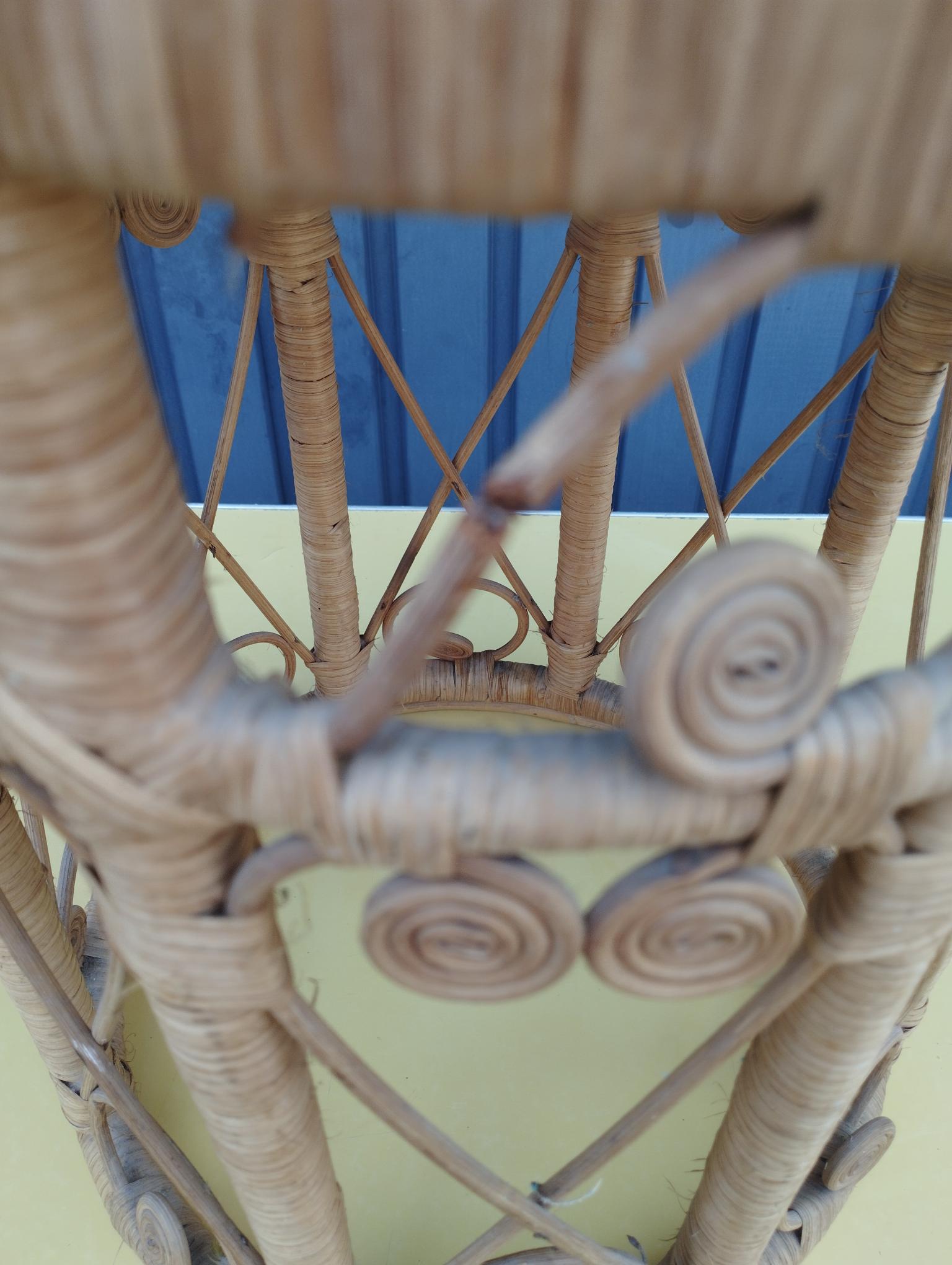 Peacok vintage bohemian chic rattan stool