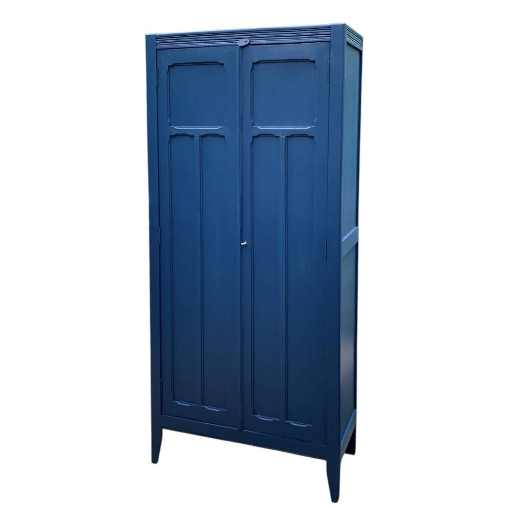 1940s Parisian blue paneled wardrobe