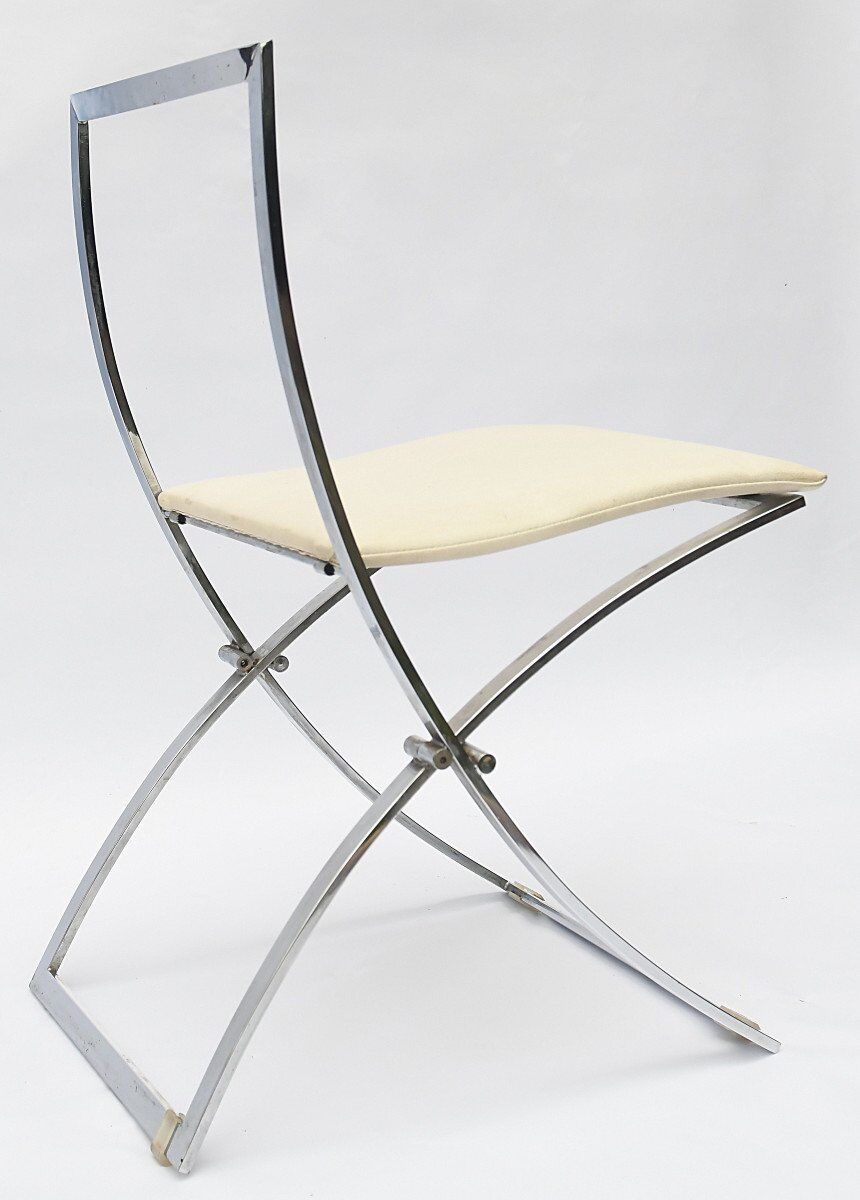 4 foldable chairs model "luisa" by marcello cuneo for mobel italia