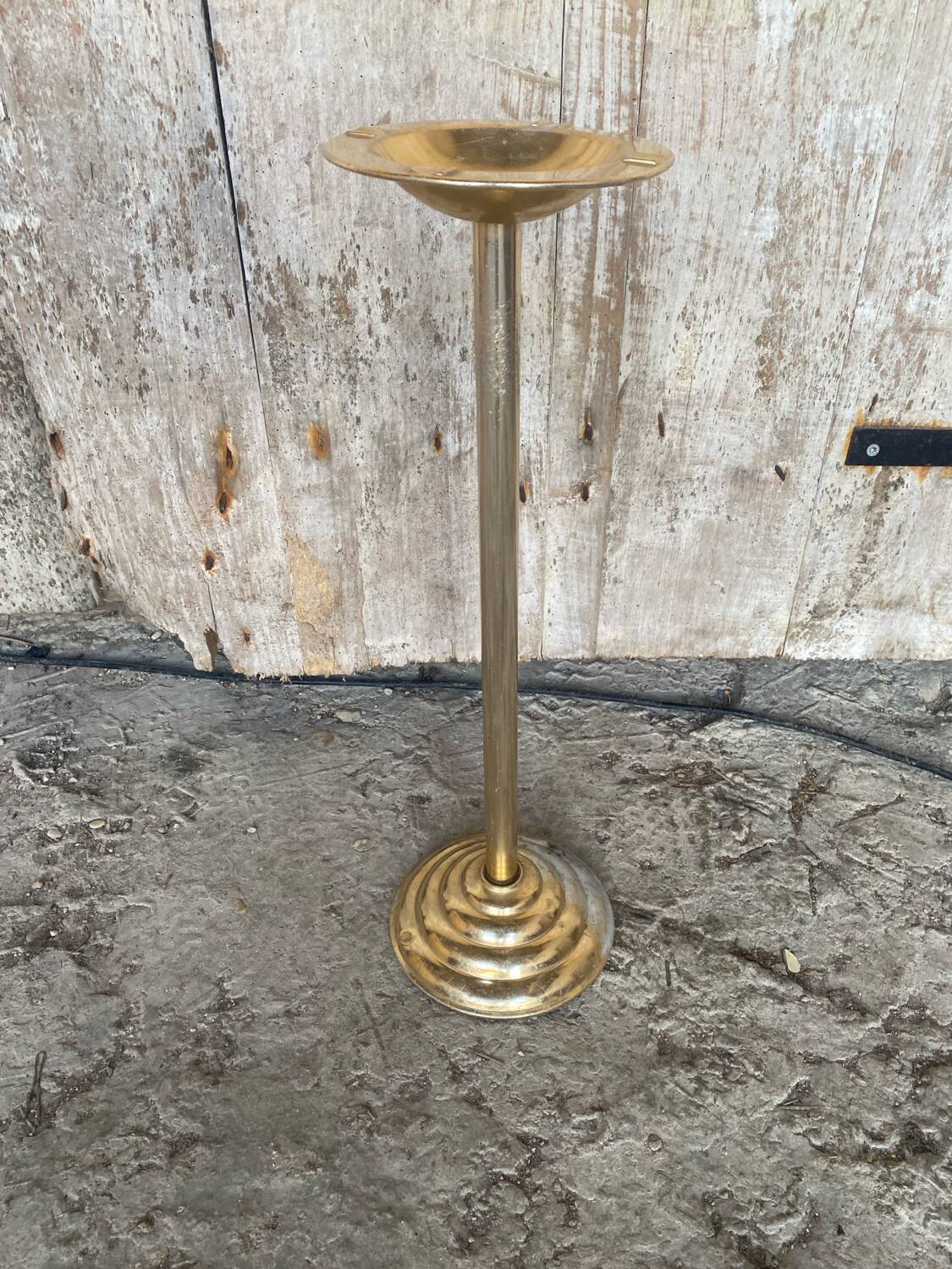 Cendrier sur pied ancien art déco métal doré made in france vintage