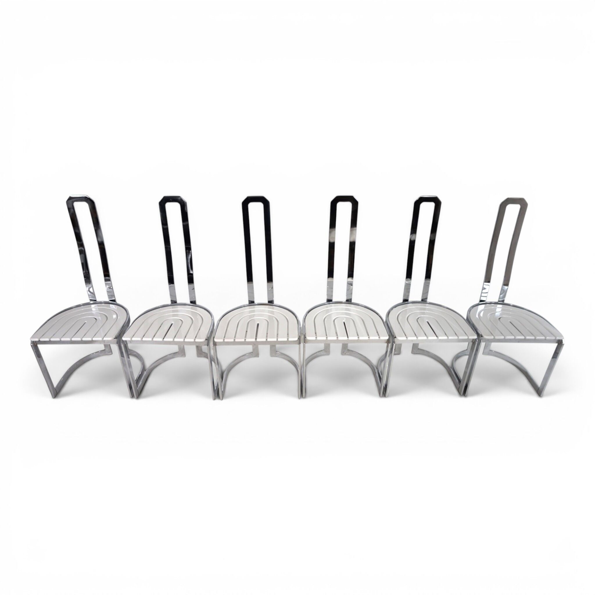 Ensemble de 6 chaises de salle à manger Allmilmö postmodernes, 1980
