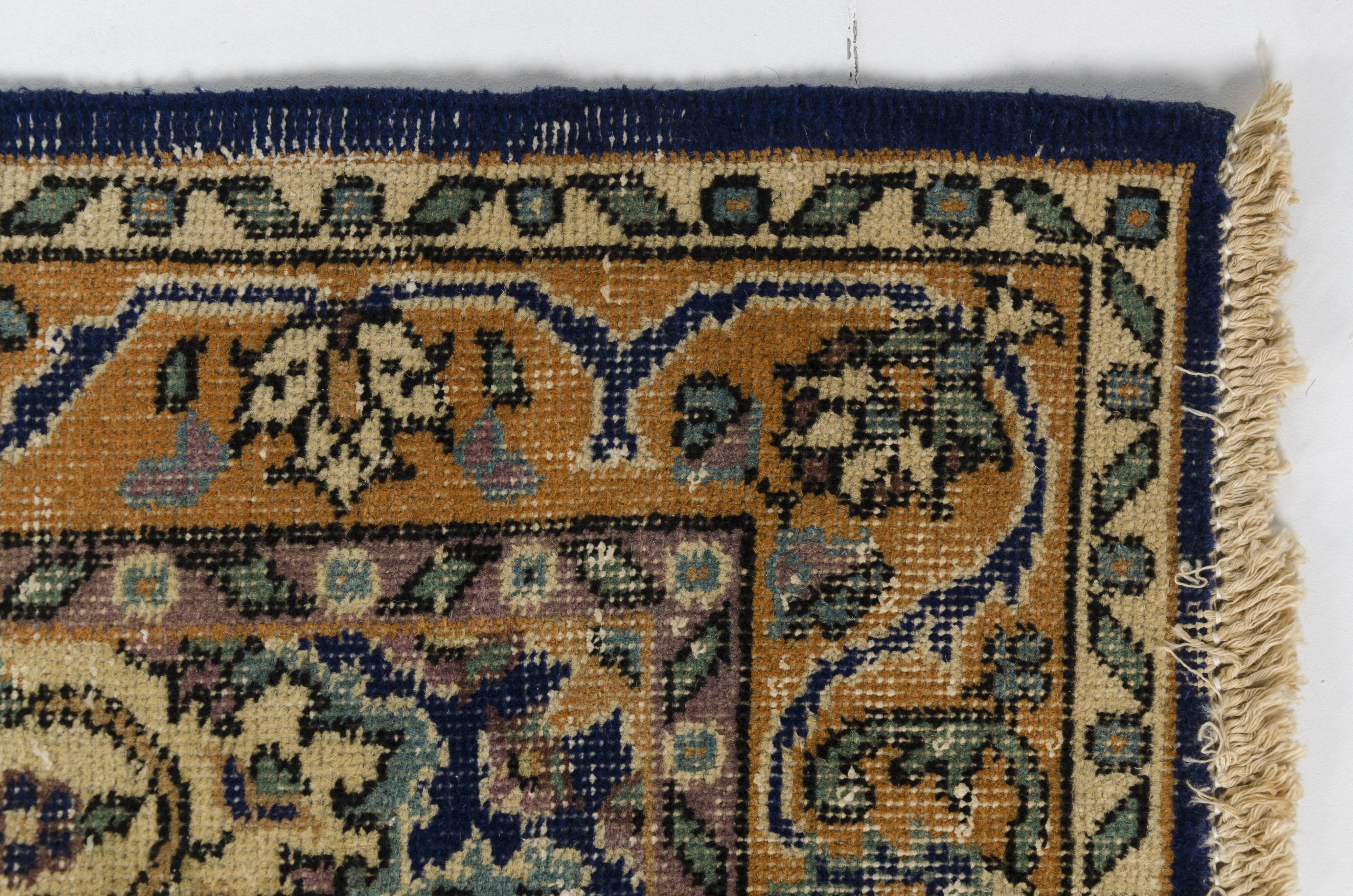 Vintage Turkish Floral Handmade Rug sku-v605