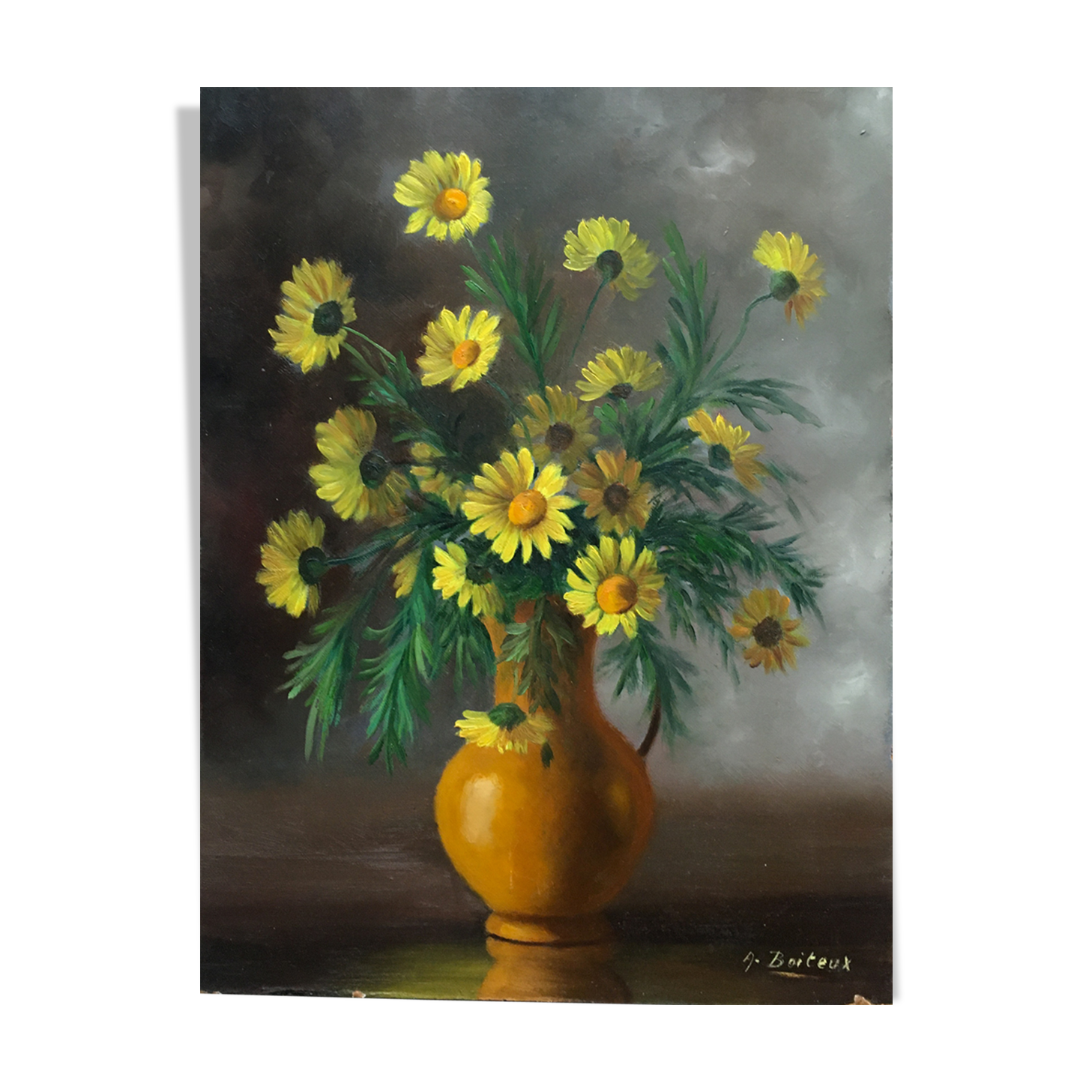 Table "Bouquet of Yellow Daisies" HSP by Auguste Boiteux (XX century)
