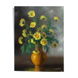 Table "Bouquet of Yellow Daisies" HSP by Auguste Boiteux (XX century)