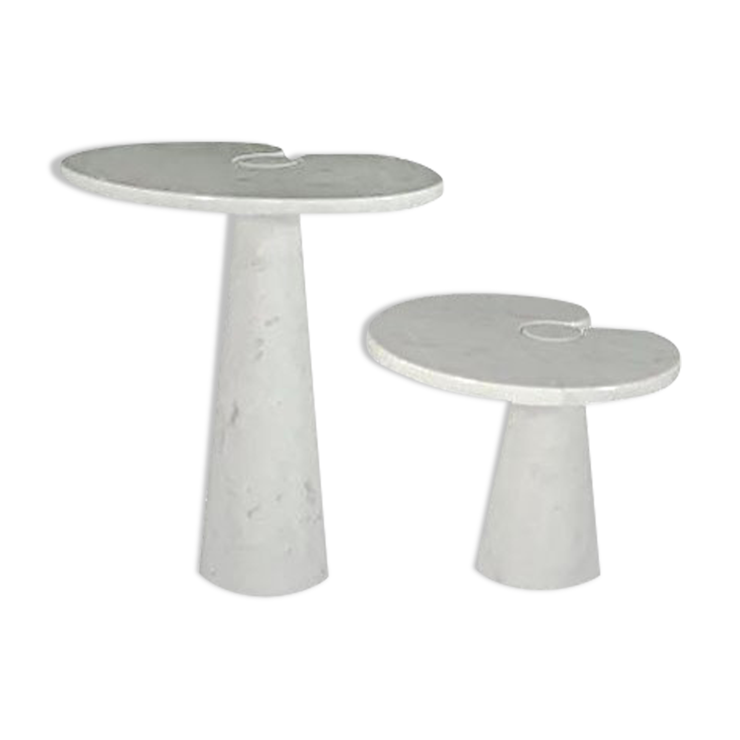 Pair of coffee tables in carrara white carrara marble