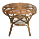 Vintage rattan round coffee table 1960