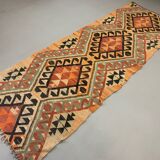 Old Turkish narrow Kilim Runner 288x102 cm, shabby chic, vintage decor kelim rug