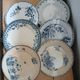 6 antique flat plates in ironstone