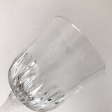 Set of 5 1920s style ribbed glass wine glasses
