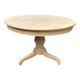 Table à manger ronde extensible rénovée pied central tripode bois 115-205cm