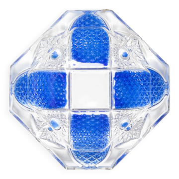Cendrier vintage en verre bleu et transparent, Italie, 1970s