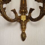 Large Vintage French Bronze Baroque Style Bronze Double Wall Light 5413
