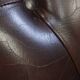 Chesterfield Office Chair on Wheels in Dark Brown Cowhide Leather