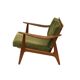 Fauteuil scandinave vintage avec revêtement en velours côtelé vert des années 1970