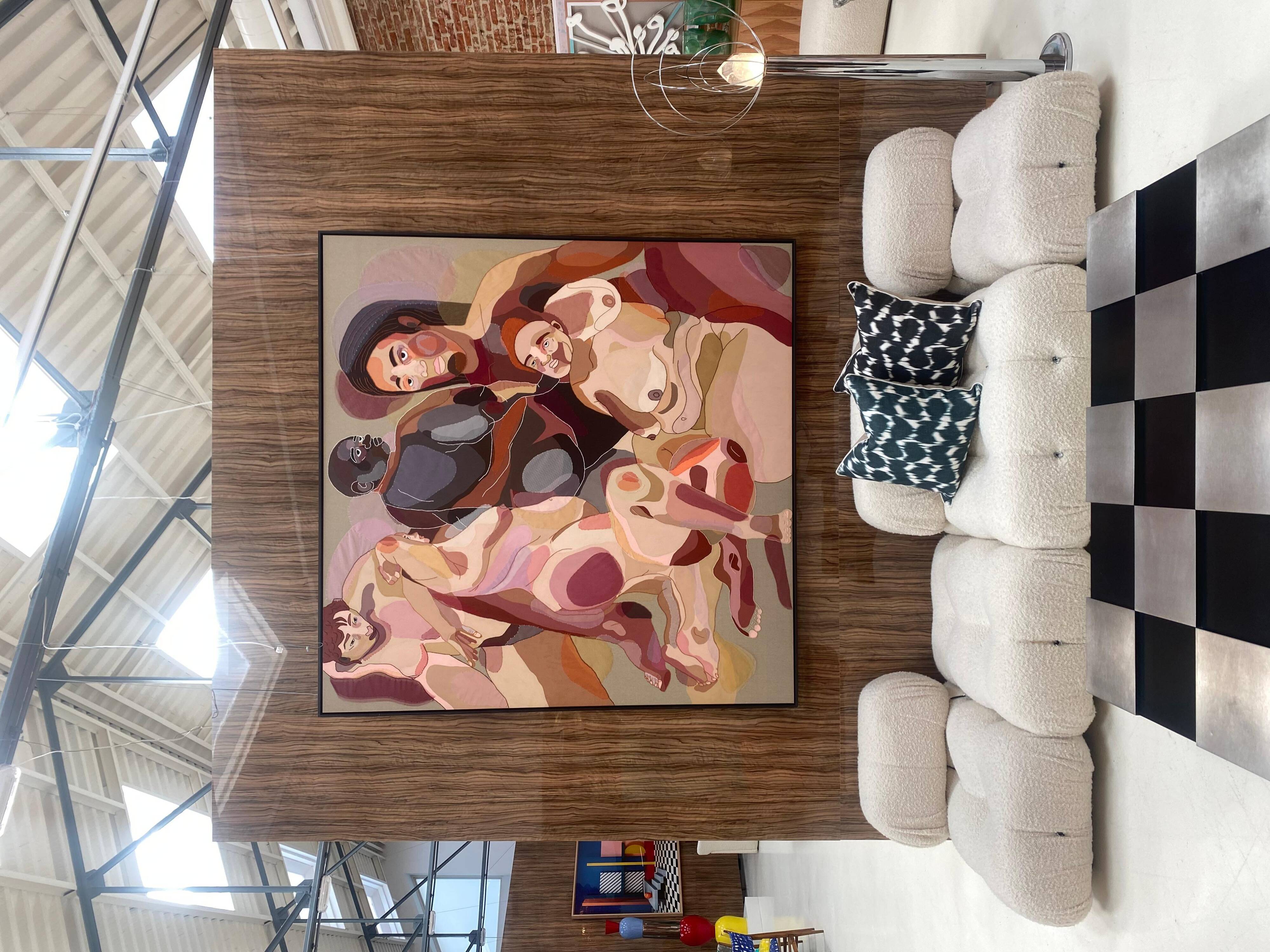 Acrylic, Wool and Cotton Embroidery and Patchwork on Canvas by Ela Fidalgo