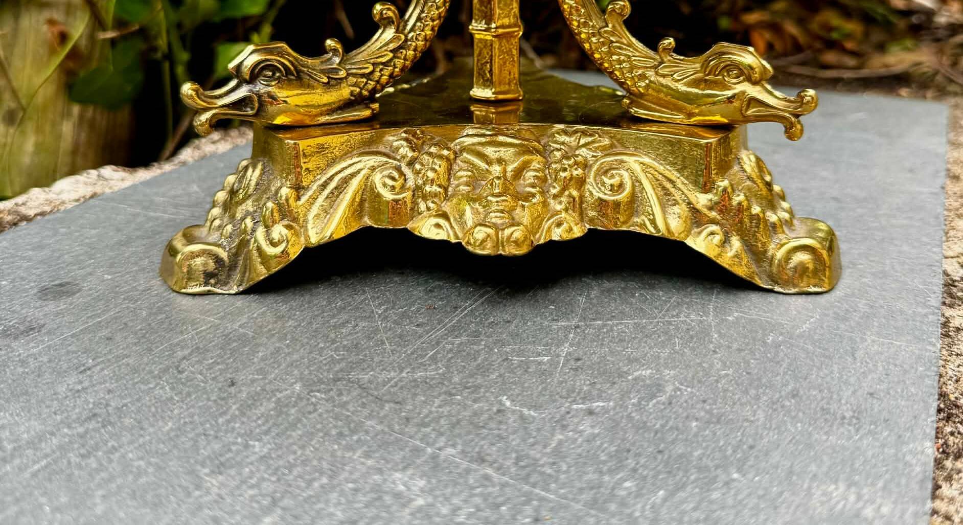 Large brass fruit bowl in Neo-Renaissance style