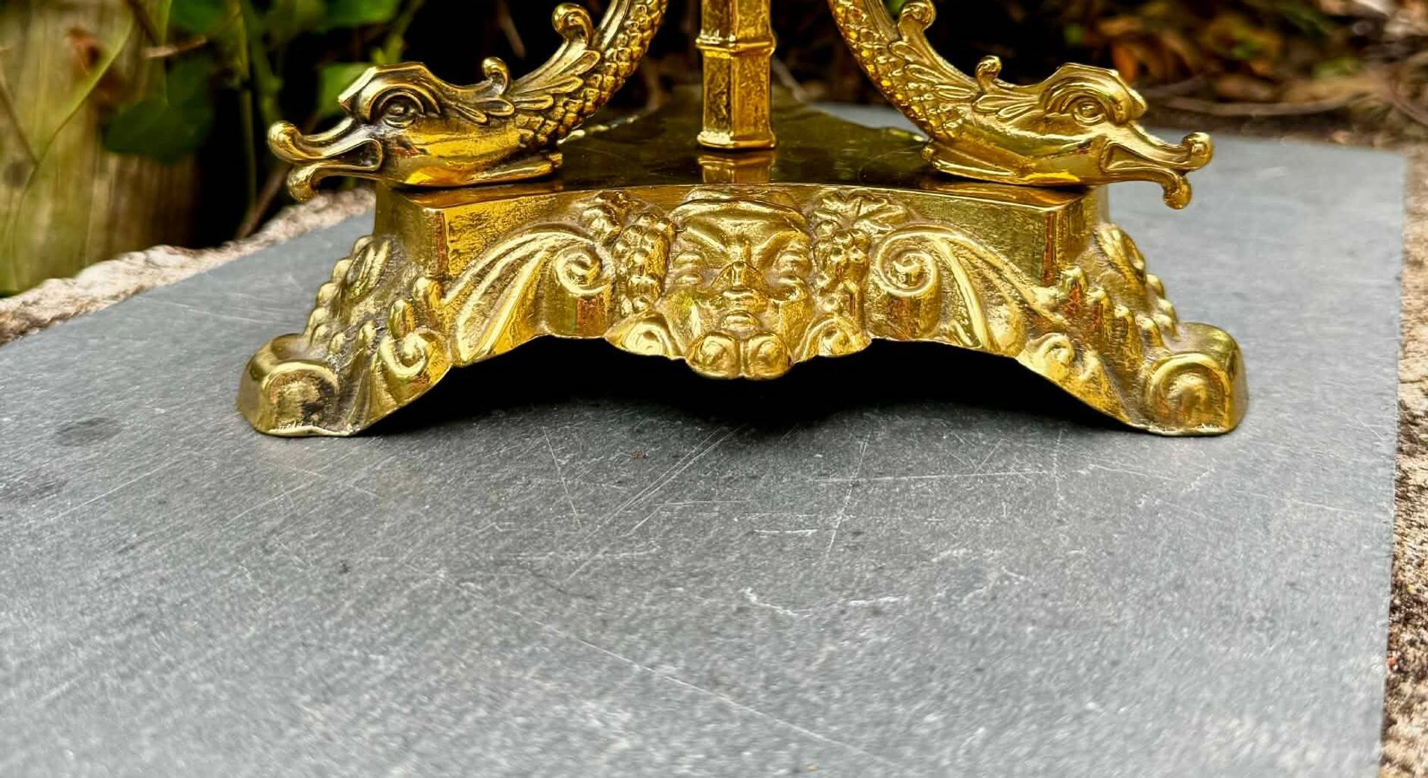 Large brass fruit bowl in Neo-Renaissance style