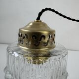 Paire d’anciennes suspensions en verre vintage