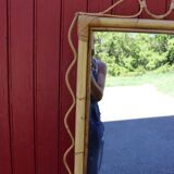 Rattan psyche mirror