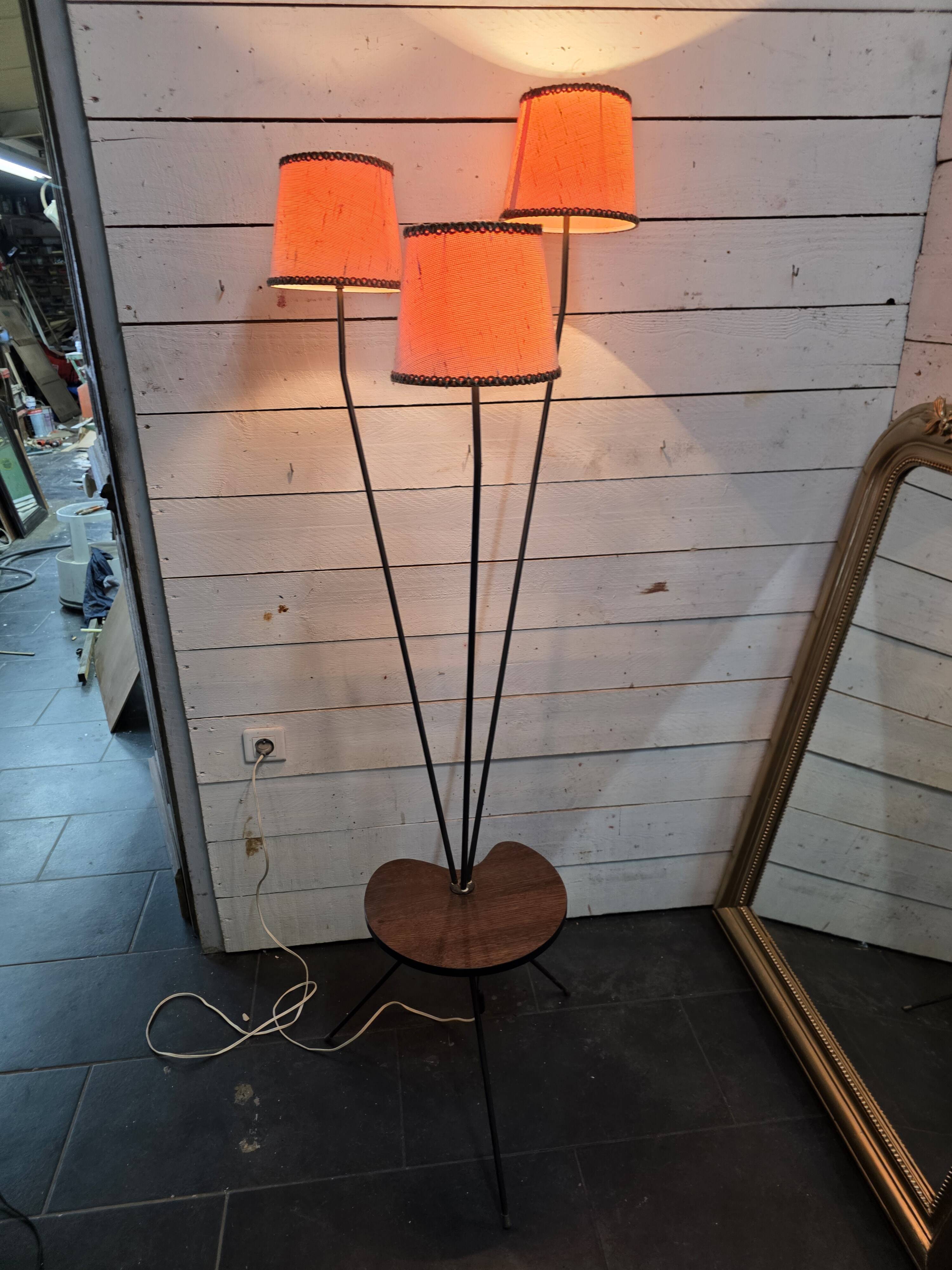 1950s/60s tripod floor lamp with 3 lights.