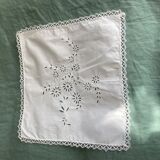 Lot of 2 old embroidered doilies