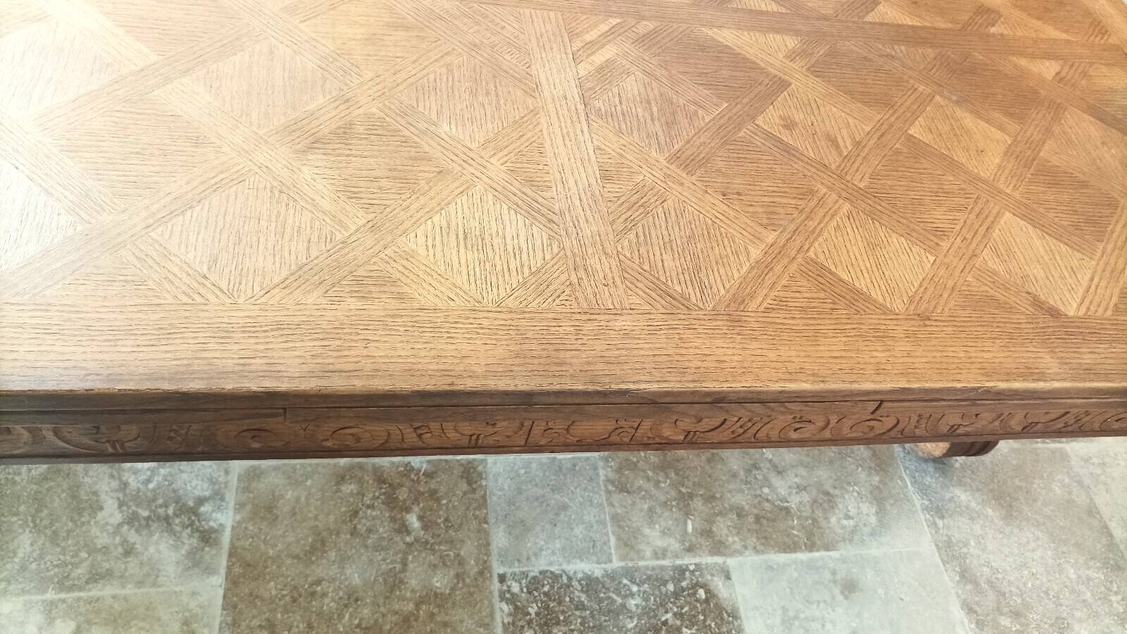 Rocaille table in carved solid oak