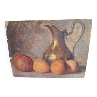 Old painting representing a still life