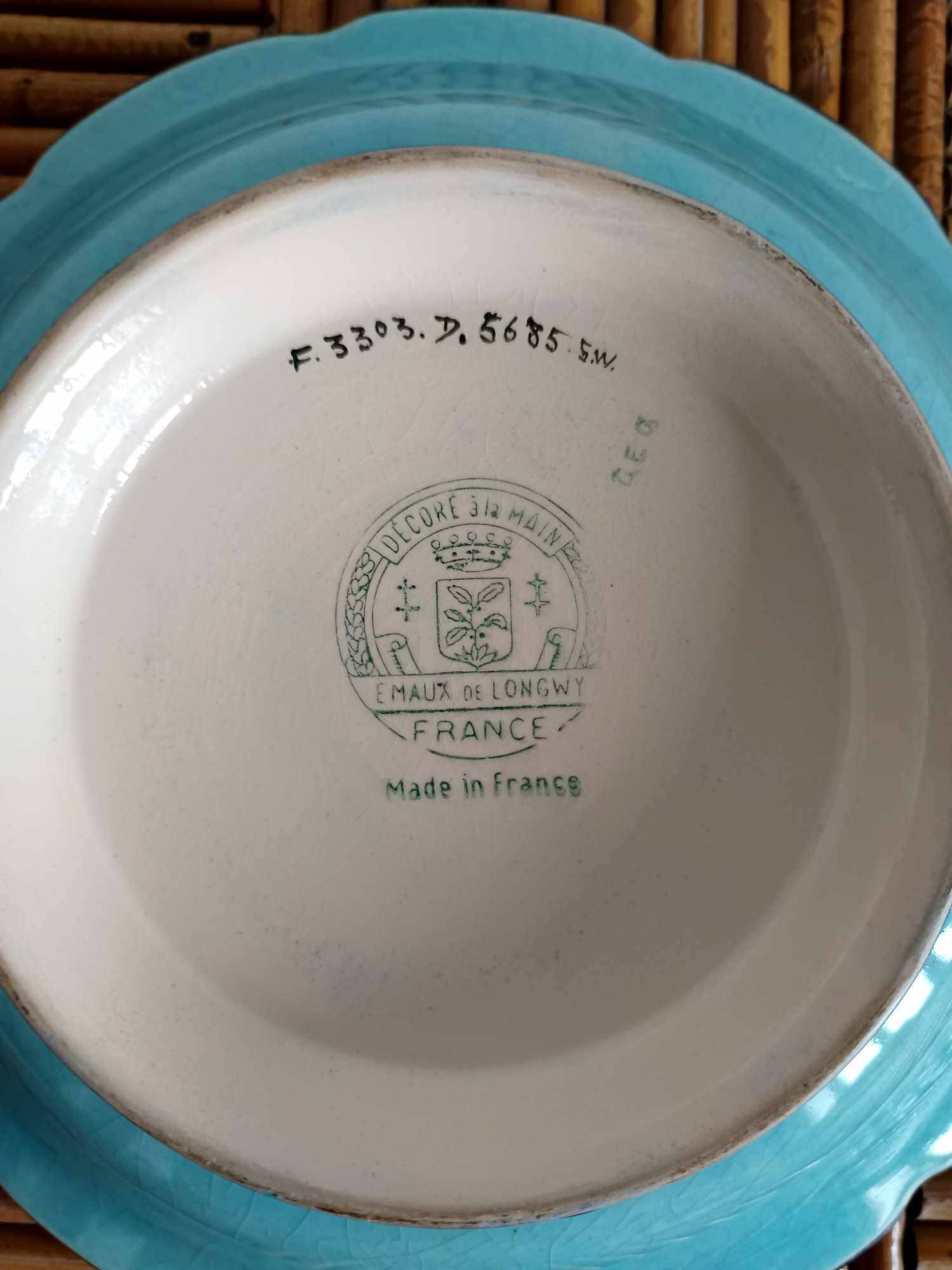 Longwy art deco enamel cup 28 cm