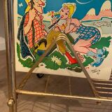 Vintage vinyl storage table trolley