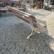 Garden bench with cast iron legs and oak slats