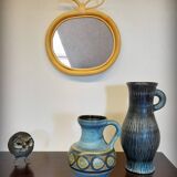 Rattan apple mirror