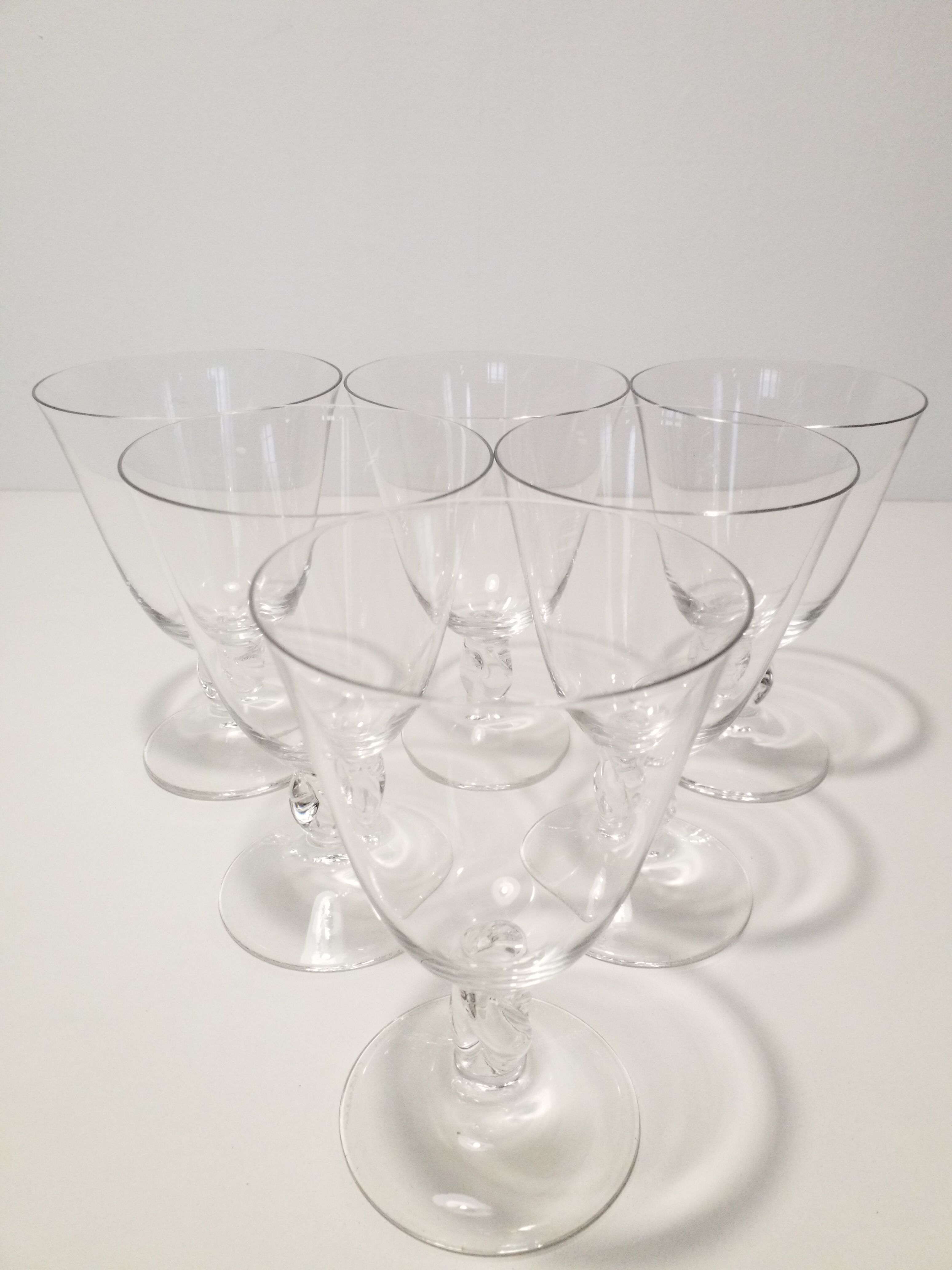 6 Daum crystal wine glasses, Orval model