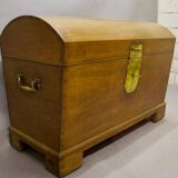 19th Century Oak Chest with Curved Top, on Wheels