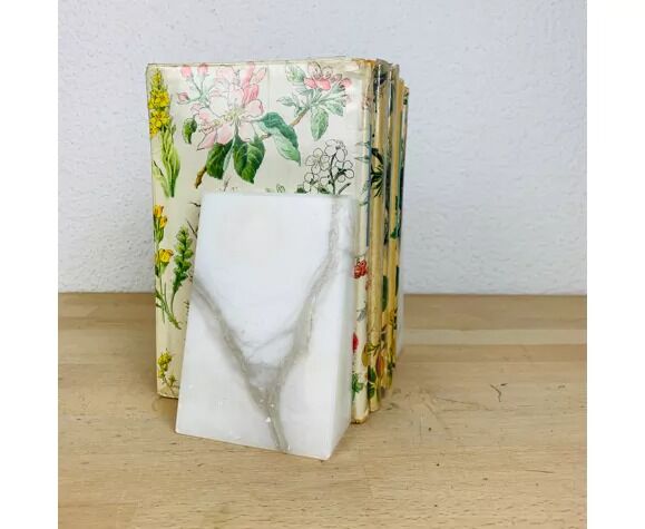 Pair of greenhouse books alabaster white marble