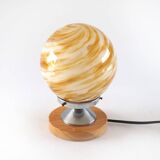 Amber marbled ball lamp