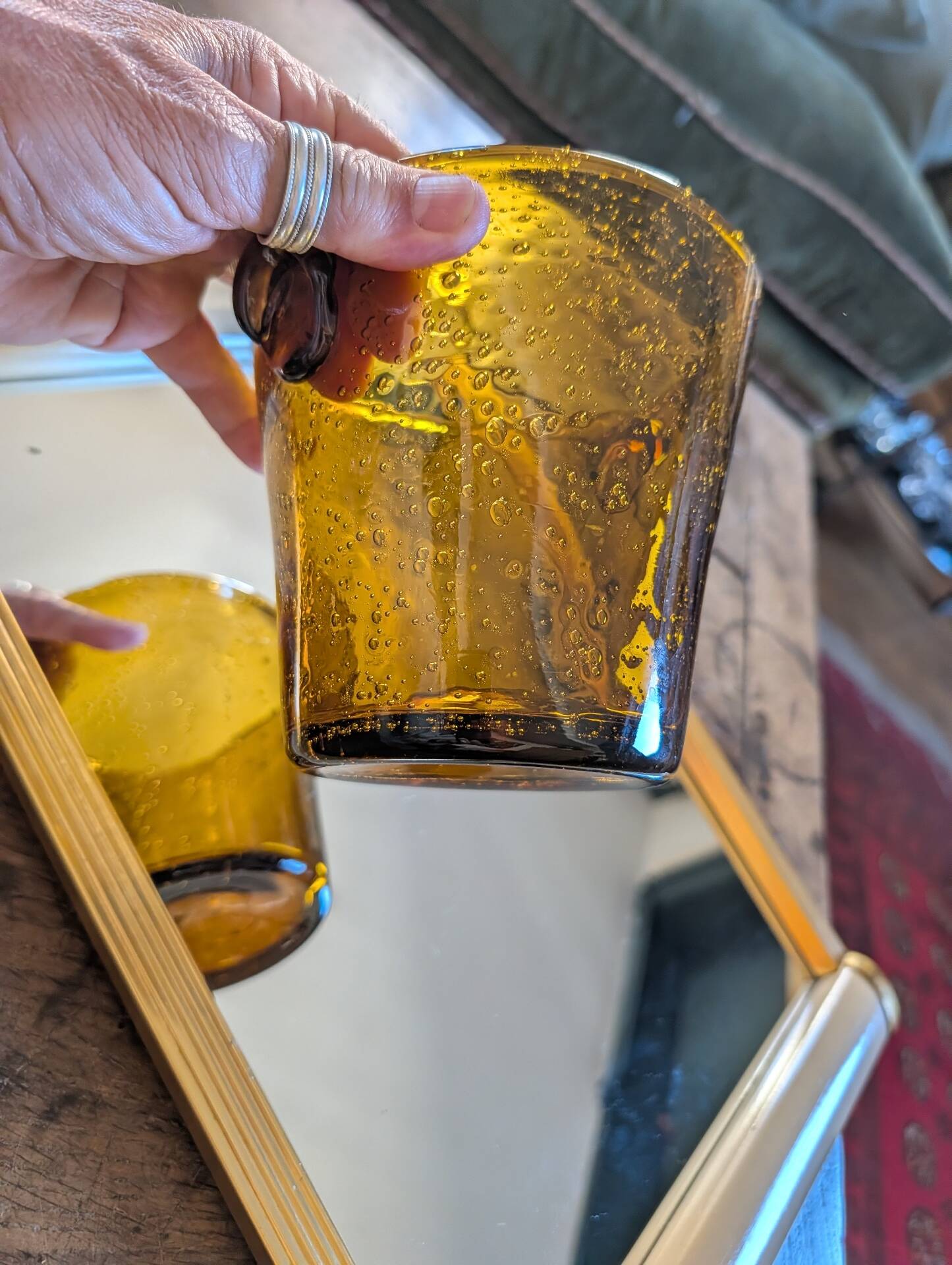 La Rochère – Amber bubble ice bucket from the 1970s