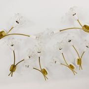Pair of mid-century wall sconces in brass with flowers, Emil Stejnar, Rupert Nikoll, Austria, 1950s.