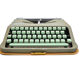 Typewriter hermes baby rocket lime green with its brown suitcase revised ribbon new