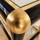 Vintage black and gold console with two glass shelves – 70s/80s