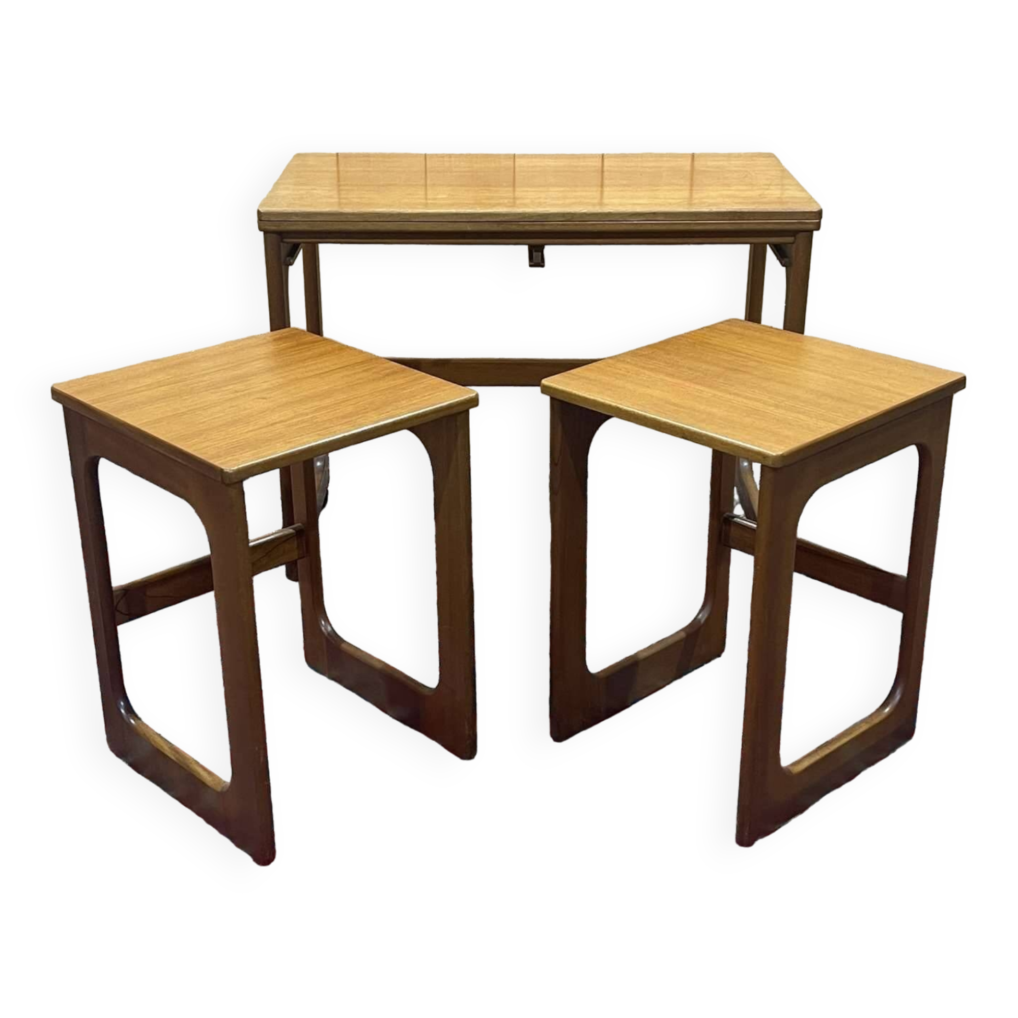 English teak folding nesting table from the 70s