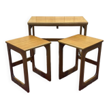 English teak folding nesting table from the 70s