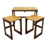 English teak folding nesting table from the 70s