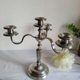 Silver-plated metal candelabrum chandelier SNPA with 4 lights