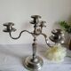 Silver-plated metal candelabrum chandelier SNPA with 4 lights