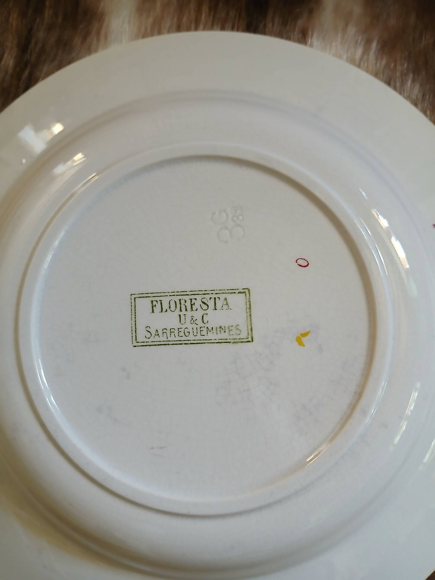 6 antique deep plates U&C Sarreguemines