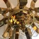 Chandelier Carl Fagerlund by Orrefors with 9 Murano leaves 1960
