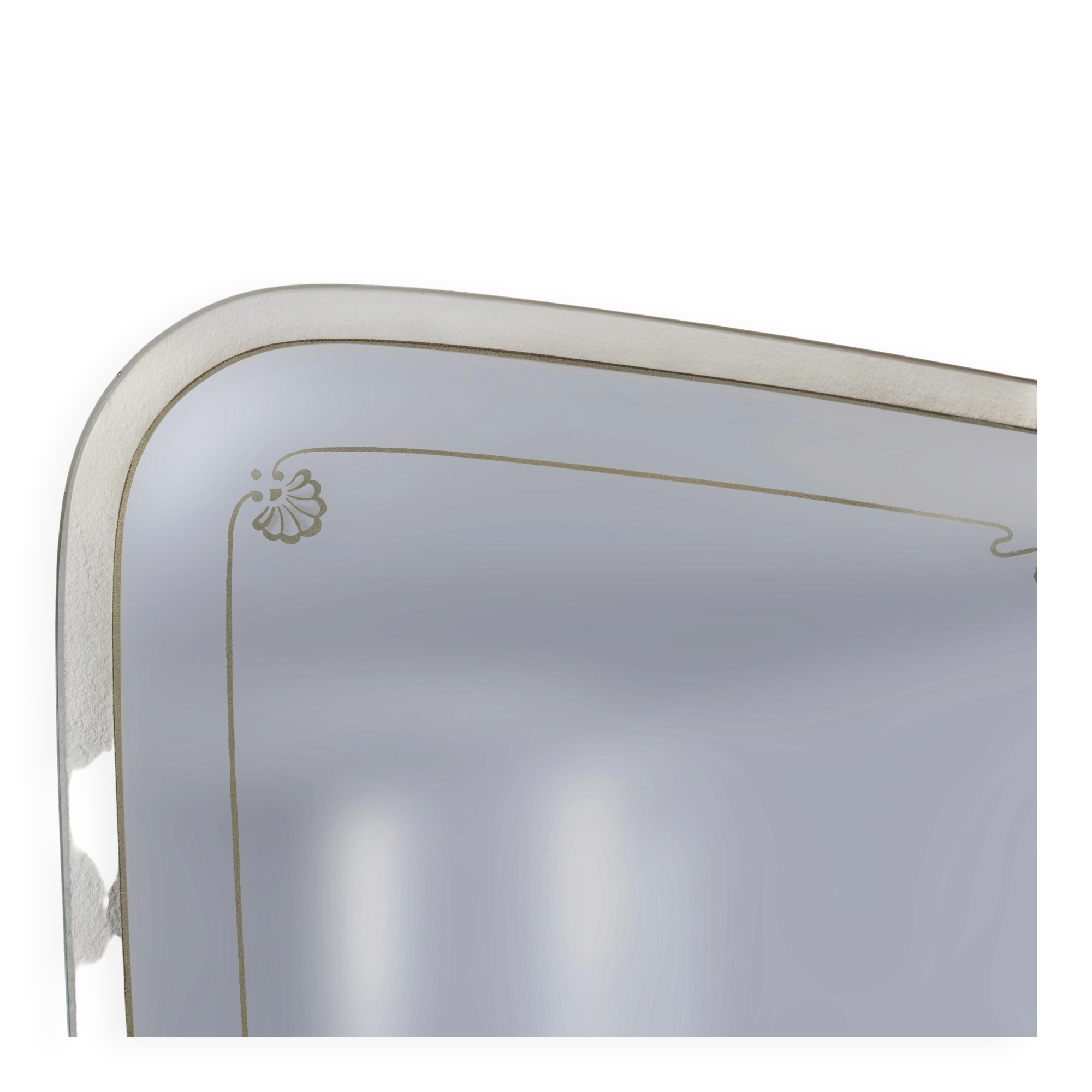 Large Wall Mirror Paolo Buffa Cherry and Brass, Italy, mid-century, circa 1940