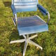 Blue office chair of the 70s swivelling